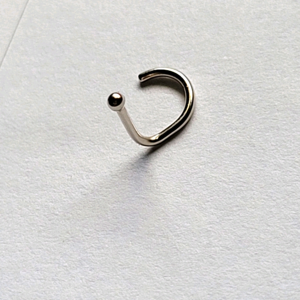 14k White Gold Nose Ring (Screw)